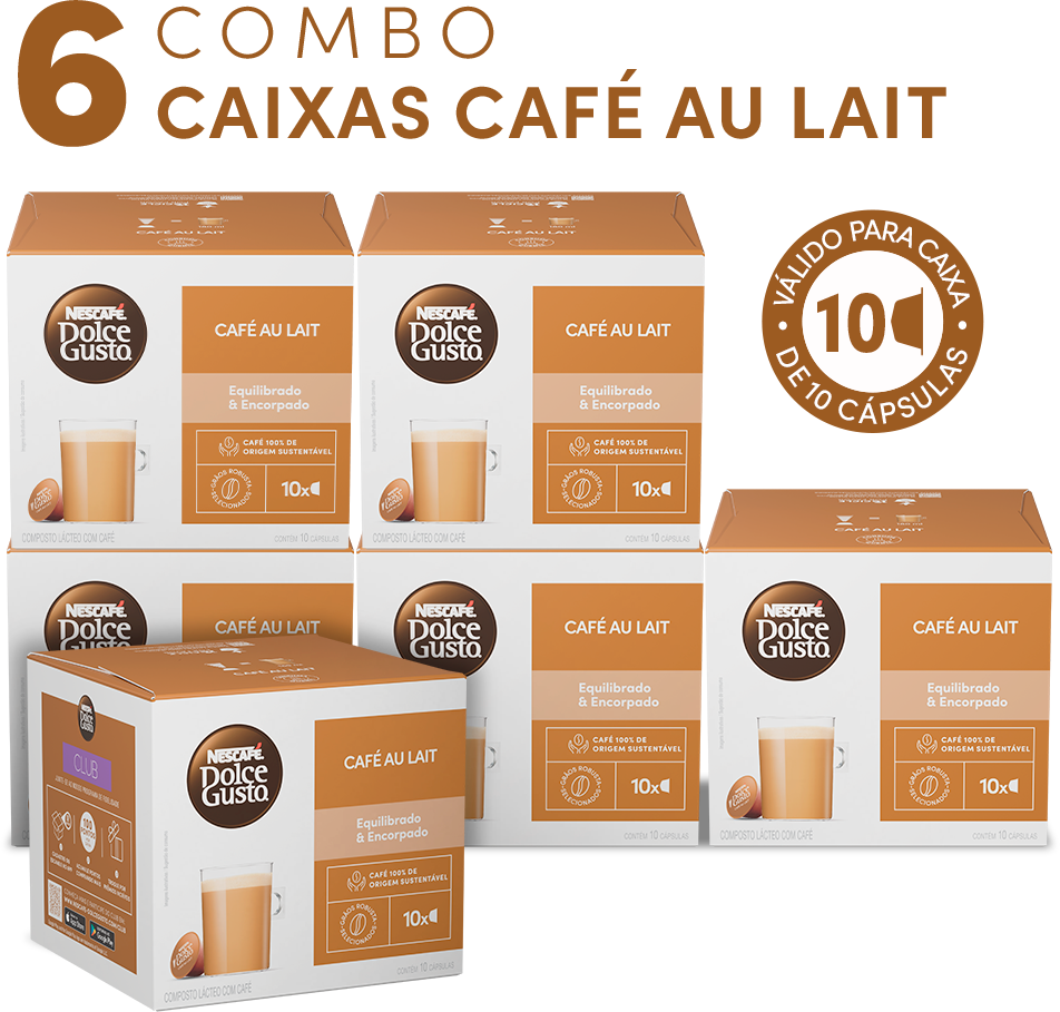 COMBO CAFÉ AU LAIT 6 CAIXAS COM 33% OFF