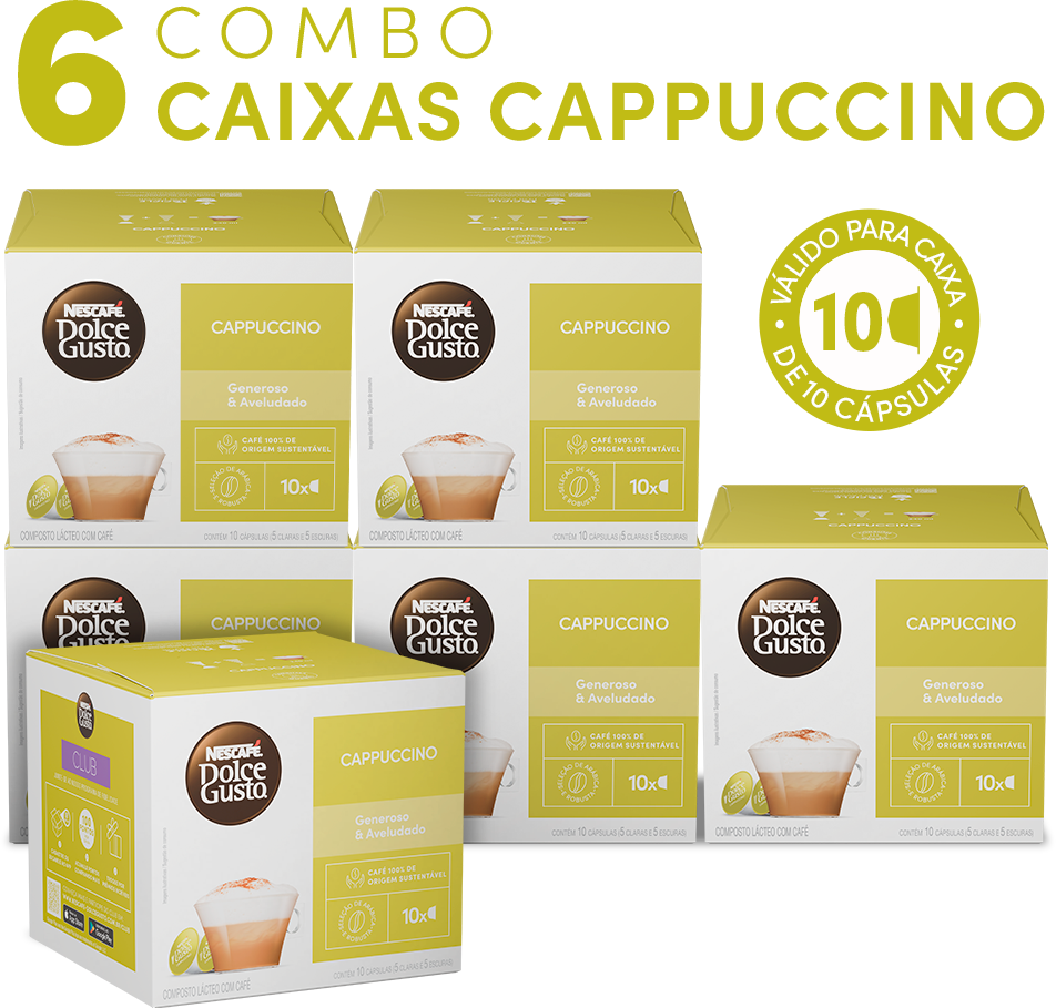 COMBO CAPPUCCINO 6 CAIXAS COM 33% OFF