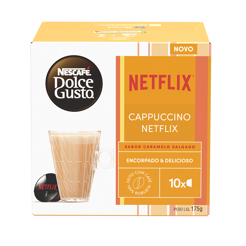 CAPPUCCINO NETFLIX SABOR CARAMELO SALGADO 10 CÁPSULAS