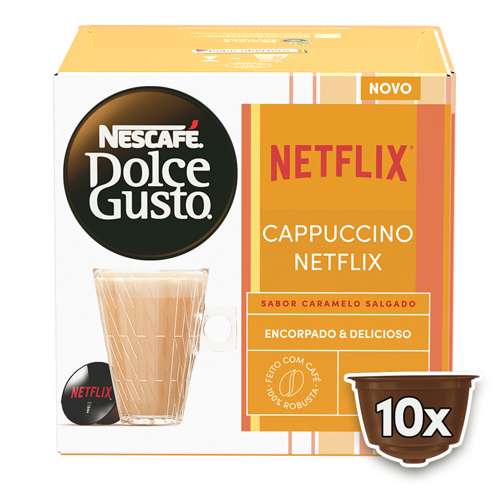 CAPPUCCINO NETFLIX SABOR CARAMELO SALGADO 10 CÁPSULAS