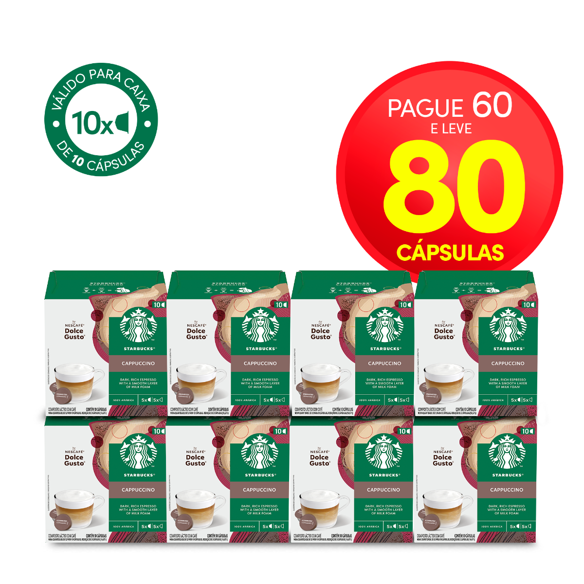 COMBO STARBUCKS CAPPUCCINO PAGUE 60 E LEVE 80 CÁPSULAS