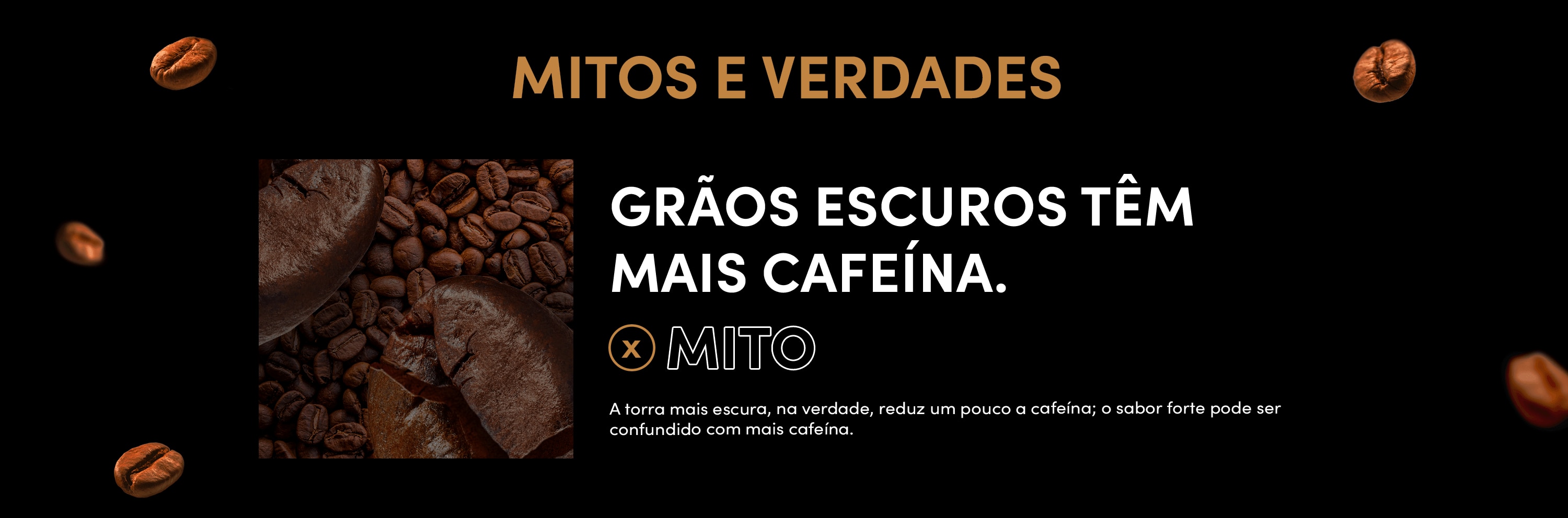 Mitos e verdades - "Grãos escuros tem mais cafeína" | MITO