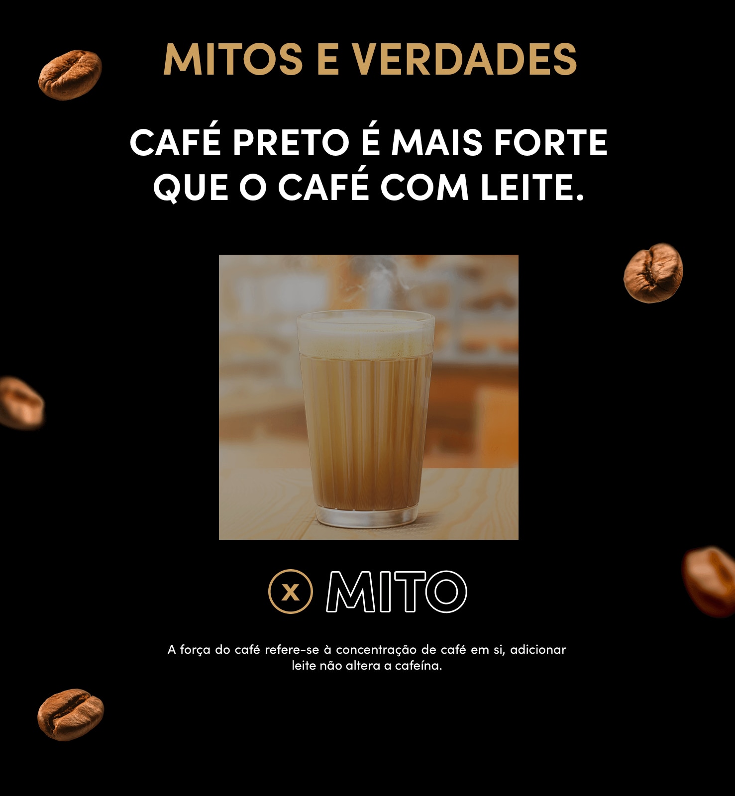 Mitos e verdades - "Café preto é mais forte que café com leite" | MITO