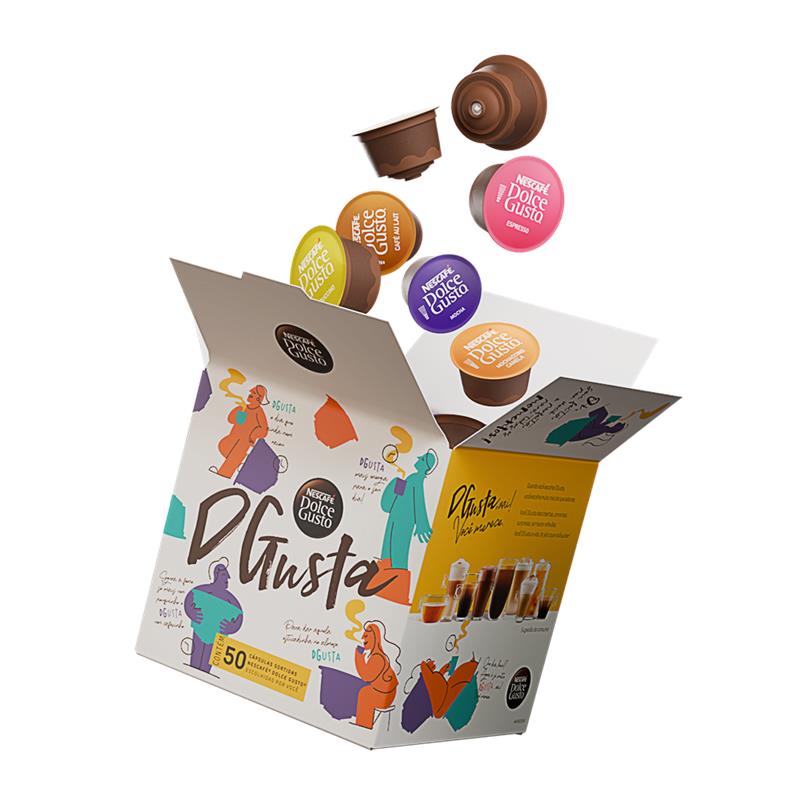 Caixa com sabor personalizado - 50 ou 100 cápsulas